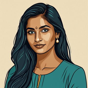 Illustrated portrait of Anjali Kurup